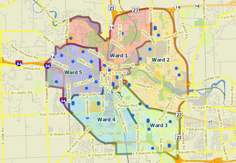 Precinct and polling location map