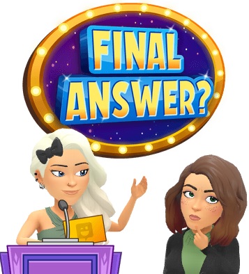 Game show host waiting on a trivia answer from a contestant.