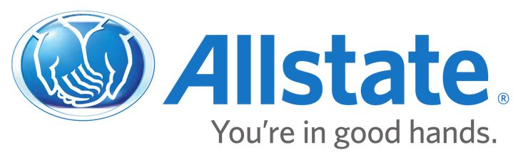 It is the Allstate logo, featuring a blue circle with two hands cradling each other, and the tagline "You're in good hands" written underneath.