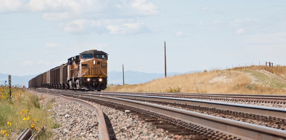 UPRR train on a track