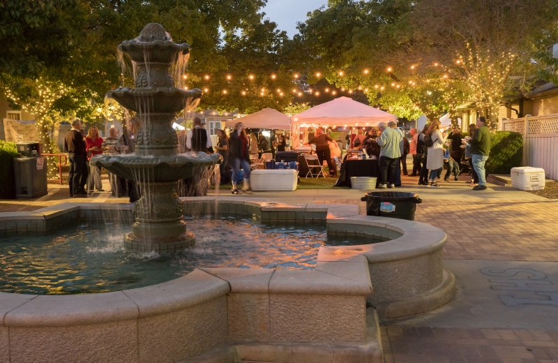 "event at night in plaza with lights"